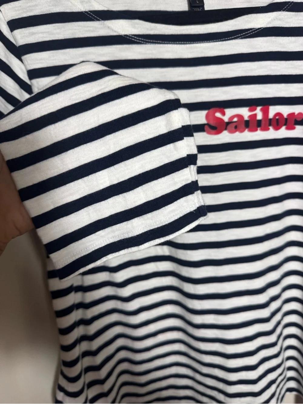 J.CREW Hello, Sailor Striped Boat Neck Long Sleeve 100% Cotton T-Shirt L